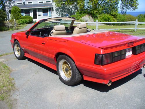 1987 mustang mclaren convertible #456 auto. red with beige interior