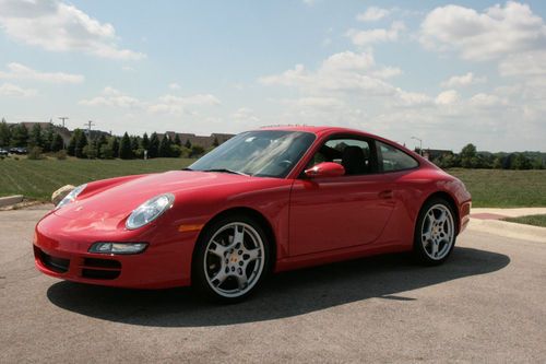 Excellent condition 2006 porsche carrera coupe 911 guards red certified