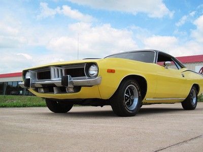 1973 plymouth barracuda!! yellow/black!! 440/auto!! power steering/power brakes!