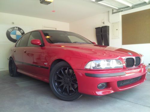 Bmw e39 m5  very rare color: imola red, two tone leather seats,  no reserve!!!