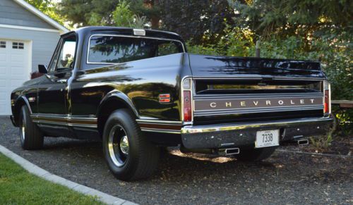 1972 chevy shortbed, fully restored big block black over black beauty