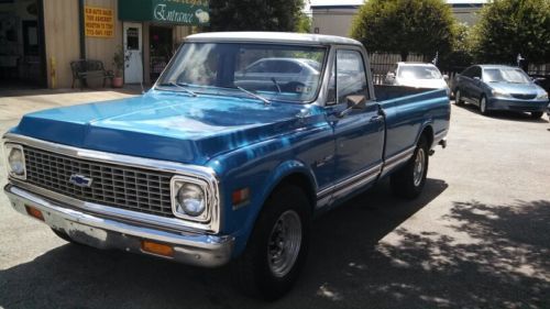 1972 chevrolet c20 blue pick up truck