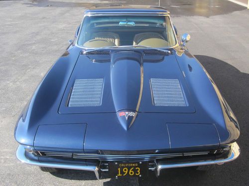 1963 corvette stingray convertible 327 fuelie 4 speed daytona blue leather