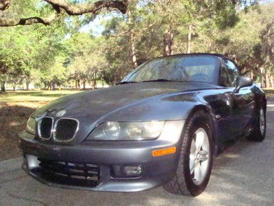 2001 bmw z3 2dr roadster 2.5 liter 6cyl convertible gray/black leather cold a/c