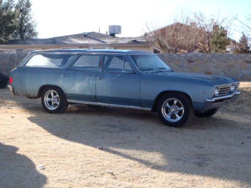 1967 chevelle station wagon all original paint &amp; interior 63k miles blue/blue