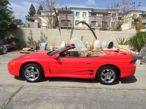 Hardtop convertible 3000gt vr4 spyder awd socal red tan rare classic gorgeous