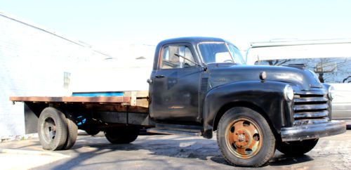 1953 chevy 6500 x53t flatbed truck solid frame runs no reserve