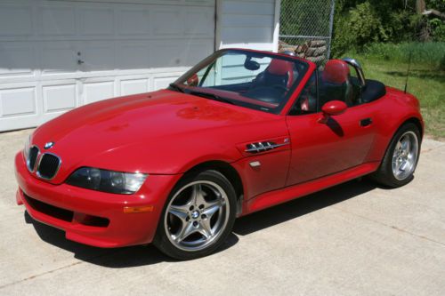 2001 imola red bmw m roadster with hardtop- one owner