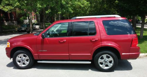 2005 ford explorer limited v8 red leather, third row seats, 100,000 miles