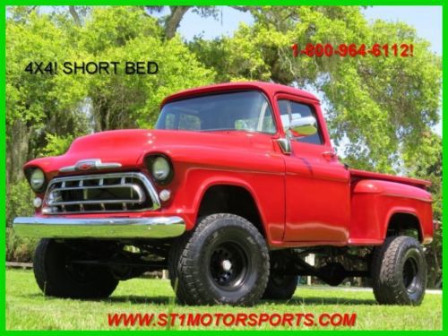1957 chevrolet 3100 shortbed 4x4 stepside pickup napco tribute no reserve lifted