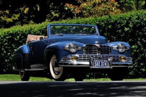 1948 lincoln continental convertible, grotto blue, tan top, one of 452 built