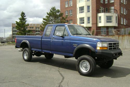1996 ford f-250 xlt extended cab 7.3l powerstroke diesel auto 4x4 lifted no rsrv