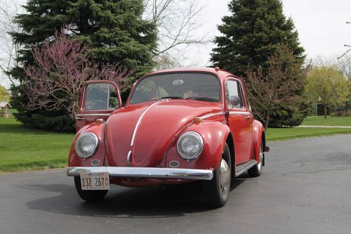 Ruby red vw beetle - california car - no rust - runs great