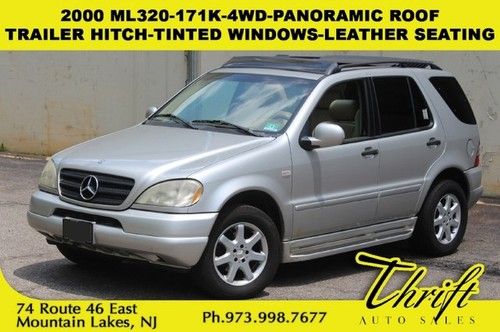 2000 ml320-171k-4wd-panoramic roof-trailer hitch-tinted windows-leather seating