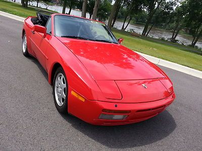 1 owner  90 porsche 944 cabrio s2 only 80k 5 spd cd power top good daily driver