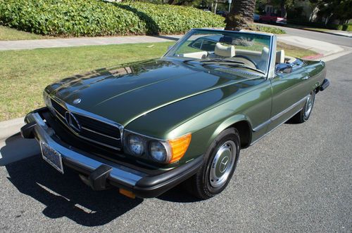 1975 450sl in striking 'stone pine green' color with a parchment interior!