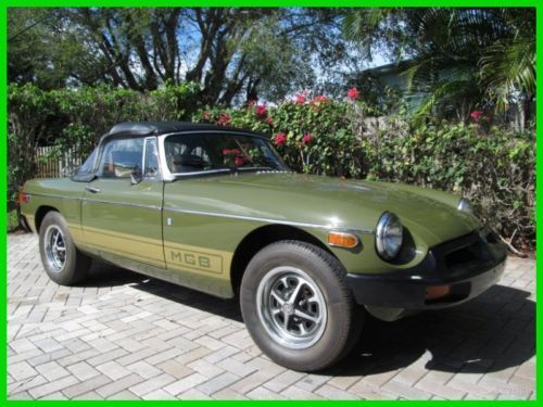 76 tundra (olive green) mgb convertible with new autumn leaf interior *florida