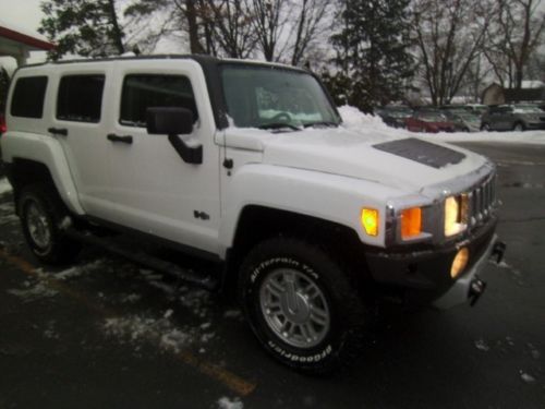 09 hummer h3 leather cd fpg lights running boards spare tire white clean carfax
