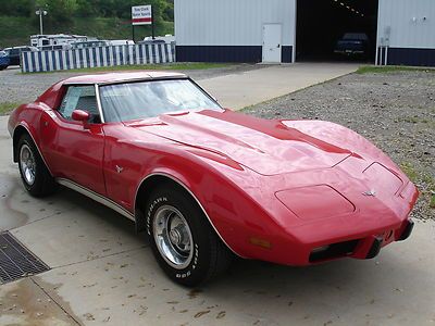 1977 chevy corvette vette 550+ hp 4-speed 4/14 state inspection red fast pipes
