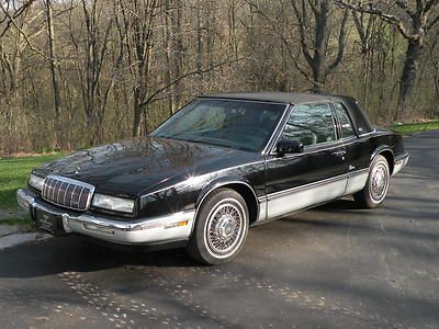 Buick riviera black with black leather and black faux convertible top great ride