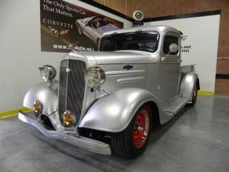1936 chevy low-boy pickup street rod a/c ps pb v8 auto pro-built documented