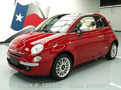 2012 fiat 500 lounge luxury cabriolet htd leather 16k texas direct auto
