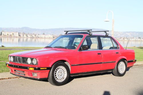1989 bmw 325i rare sedan 4-door 2.5l e30 red california car rust free