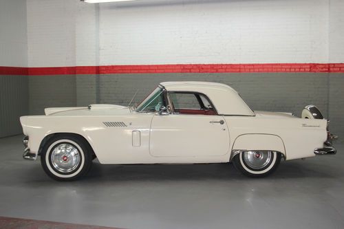 1956 ford thunderbird both hard and soft tops &amp; continental kit - colonial white