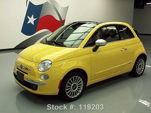 2012 fiat 500c lounge convertible lux htd leather 4k mi texas direct auto