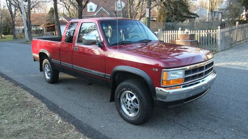 1996 red dodge dakota slt 4x4 cap truck