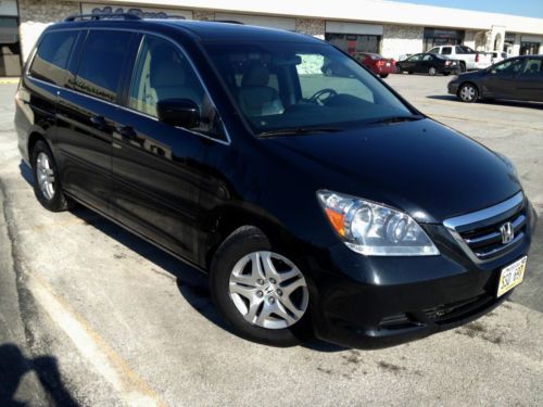2007 black honda odyssey ex-l with tan leather and dvd player