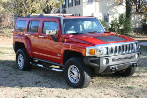 Red luxury edition 2006 h3 hummer black leather sunroof 4x4