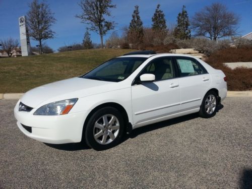 2005 white honda accord ex-l sunroof heated leather cd mint condition