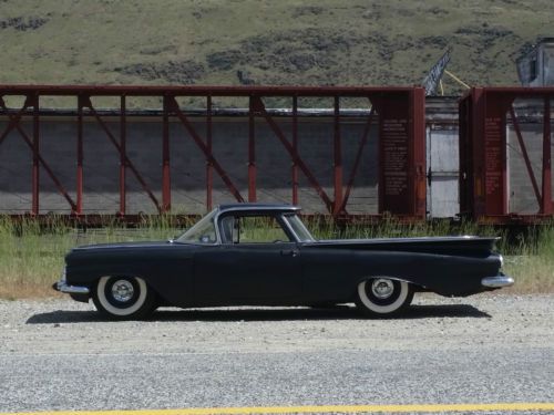 1959 chevy el camino rat rod flat black custom low rider cruiser