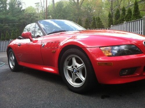 1996 bmw z3 red manual 5-speed 1.9l roadster convertible