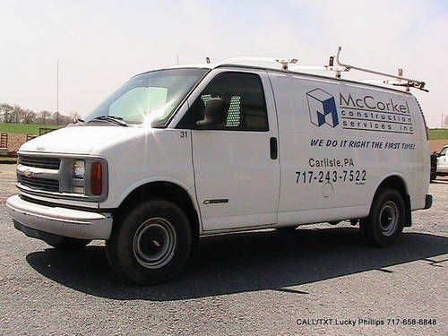 Chevy 3500 cargo express g3500 van with shelving and ladder rack