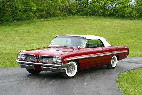 1961 pontiac bonneville convertible - 389 with tri-power in red with white top