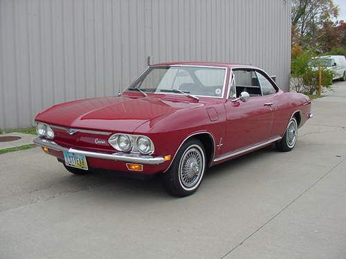 1969 chevrolet corvair monza sport coupe 110 engine, auto, red/ black 19k  miles