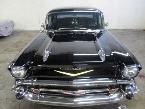 1957 chevrolet belair post-4-speed,f.i. 350/375 hp vintage a/c."black beauty"!!!