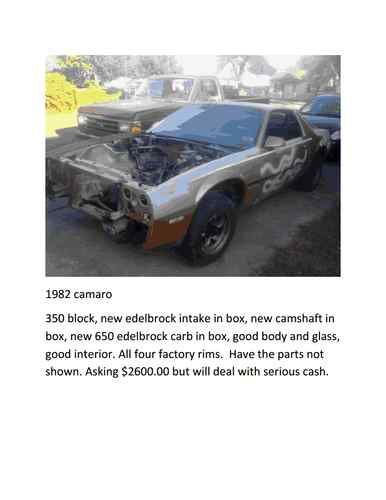 1982 camaro needs rebuilt