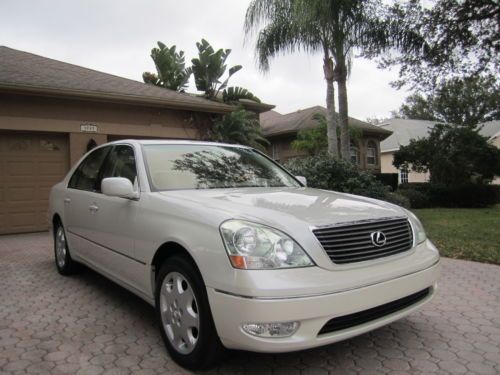 2003 lexus ls 430 pearl white/casmere/ leather ac/heated seats 1 fl owner mint!!