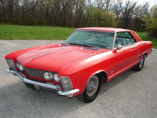 1964 buick riviera,clean,low mile,99% rust free survivor,barn find &amp; hot rod red