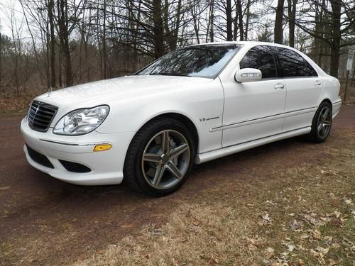 Flawless 2005 mercedes s55 in rare white loaded all-original full svc histry wow