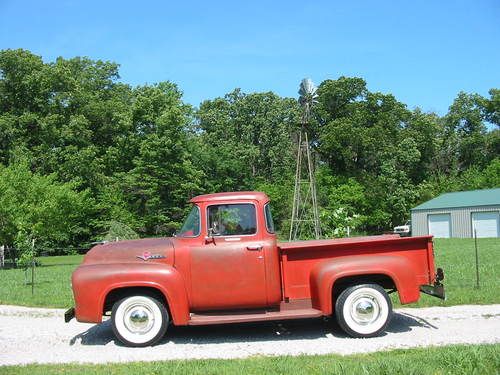 1956 ford f-100 pickup*big window*custom cab*original paint*ca truck*rust free*