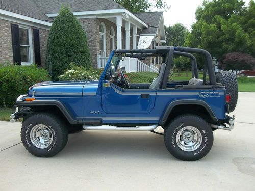 1994 jeep wrangler eagle special edition 4.0l 4x4 blue 118k loaded 2 tops winch