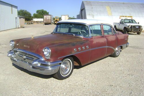 1955 55 buick roadmaster 4dr factory a/c, p/s, p/b, pwr seat solid car project