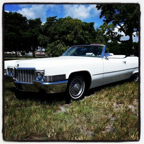 1970 cadillac coupe deville convertible 2-door 7.7l triple white all redone
