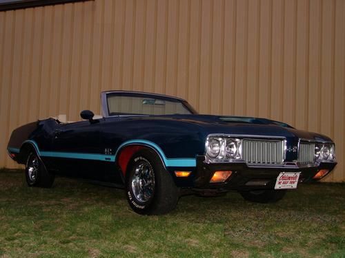 1970 oldsmobile 442 w30 convertible real real real  1 owner twilight blue ragtop