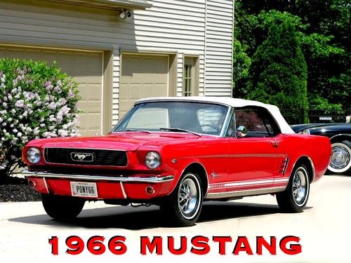 1966 ford mustang convertible 289 "c" code a/c buckets console rally wheels 66