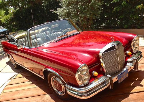 1964 red mercedes-benz 220se fintail convertible classic mb v8 swap power of 280
